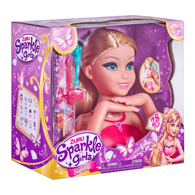 Česací hlava Sparkle Girlz s doplňky