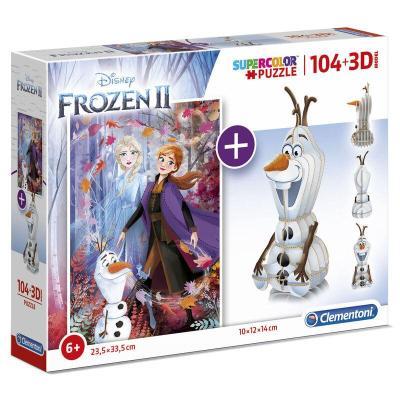 Clementoni - Puzzle 104 3D Ledové království