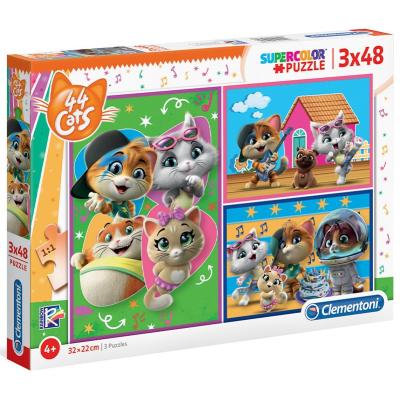 Clementoni - Puzzle 3x48 - 44 Cats