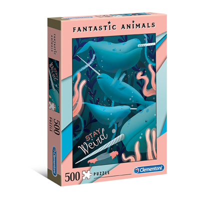 Clementoni - Puzzle Fantastic Animals 500 Narwhal