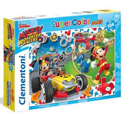 Clementoni - Puzzle Maxi 104 Mickey závodník