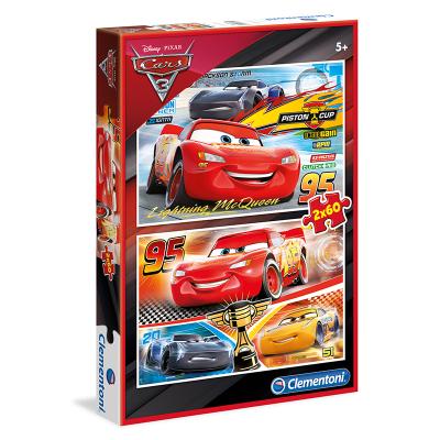 Clementoni - Puzzle Supercolor 2x60 Cars