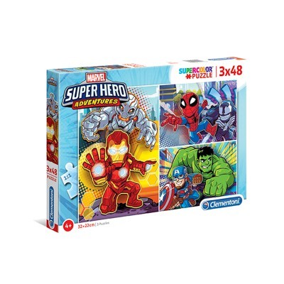 Clementoni - Puzzle Supercolor 3x48 Supehero