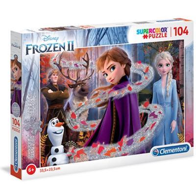 Clementoni - Puzzle Supercolor Glitter 104 Frozen 2