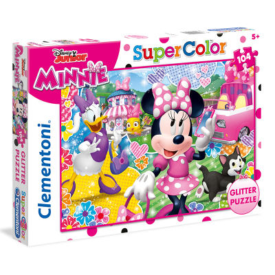 Clementoni - Puzzle Supercolor Glitter 104 Minnie
