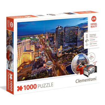 Clementoni - Puzzle VIRTUAL REALITY 1000 Las Vegas