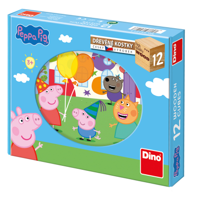 Dino - Dřevěné kostky PEPPA PIG 12ks