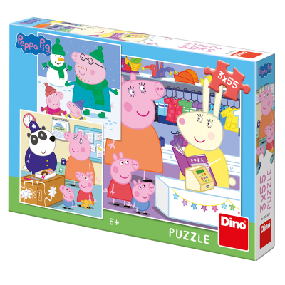 Dino - Puzzle PEPPA Pig: Veselé odpoledne 3X55