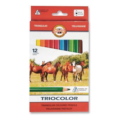 KOH-I-NOOR Pastelky TRIOCOLOR trojhranné souprava 12 ks