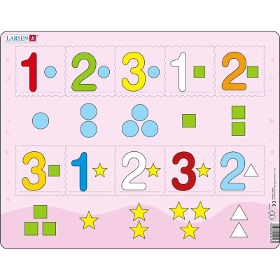 Larsen - Puzzle Čísla 1-3 s grafickými znaky 10 dílků
