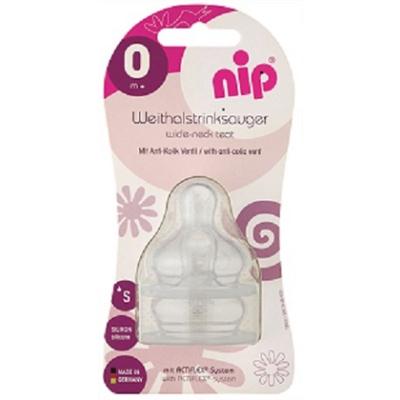 NIP dudlík orthodontický široké hrdlo silikon průtok S 2ks