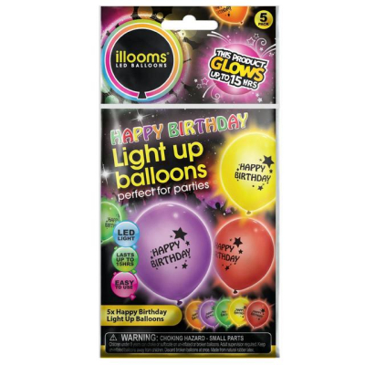 Nafukovací balónky svítící Happy Birthday
