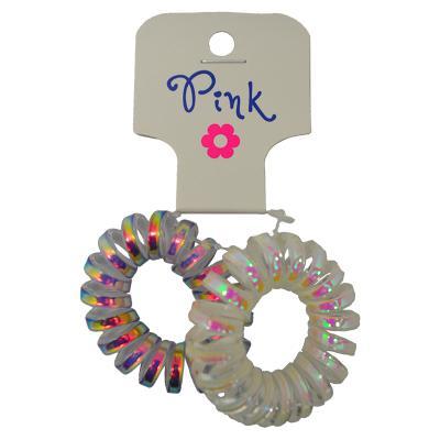 PINK - Gumičky do vlasů - fialová a perleťová