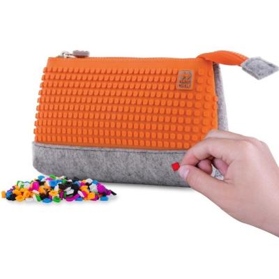 PIXIE CREW velké pouzdro ŠEDÁ/ORANŽOVÁ