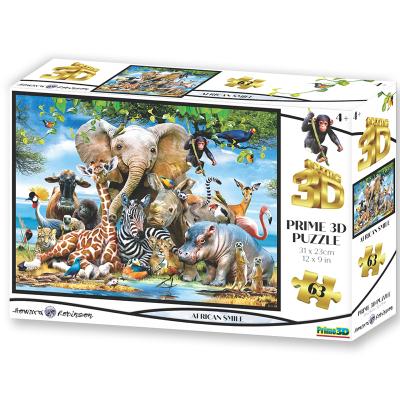 PRIME 3D PUZZLE - Afrika úsměv 63 dílků