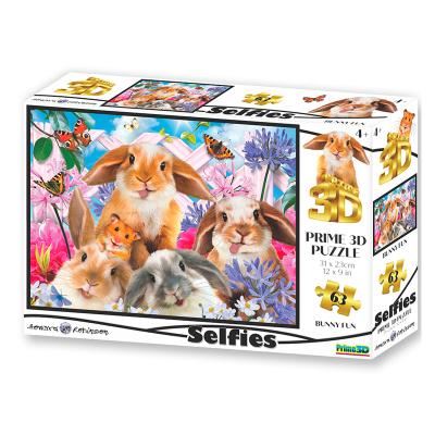 PRIME 3D PUZZLE - Králík Selfie 63 dílků