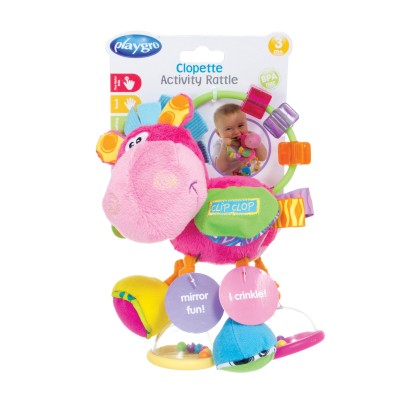 Playgro - Chrastítko oslík růžový