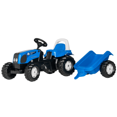 ROLLYTOYS - Šlapací traktor Rolly Kid Landini modrý s vlekem