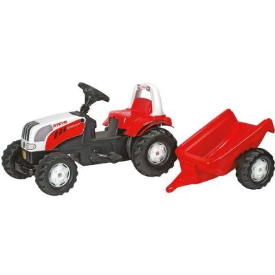 ROLLYTOYS - Šlapací traktor Rolly Kid Steyer s vlečkou-červený