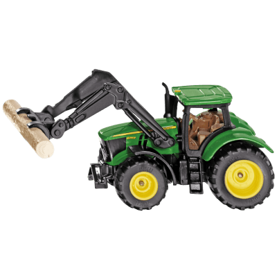 SIKU Blister - traktor John Deere s uchopovačem klád