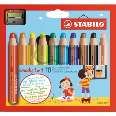 STABILO woody 3in1 10 ks pouzdro s ořezávátkem NEW