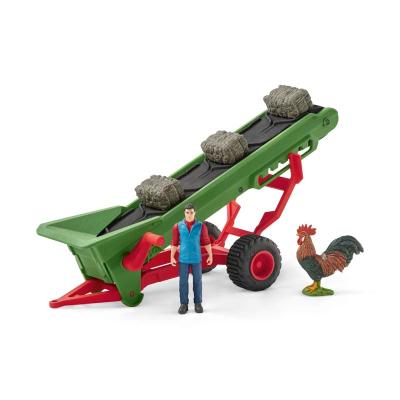 Schleich - Zemědělský dopravník na seno s farmářem