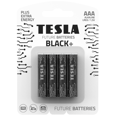 TESLA BLACK+ Alkalická baterie AAA 4ks