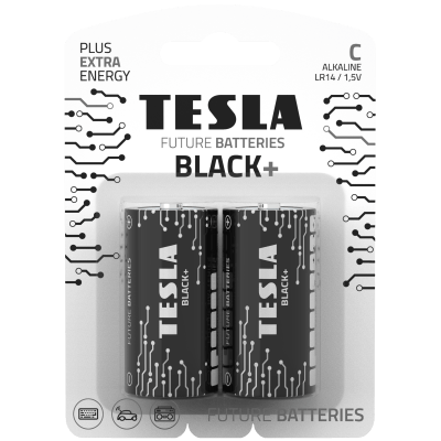 TESLA BLACK+  Alkalická baterie malé mono C 2ks