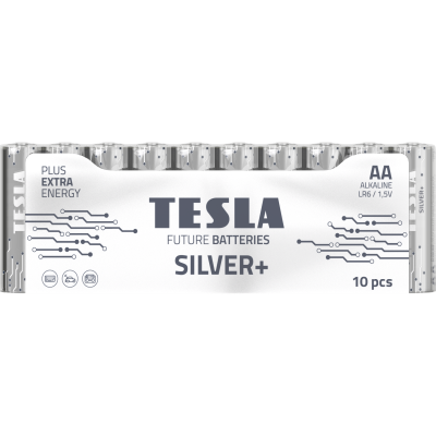 TESLA SILVER+ Alkalická baterie AA 10ks
