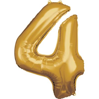 Zlatý foliový balónek 88cm - číslo 4