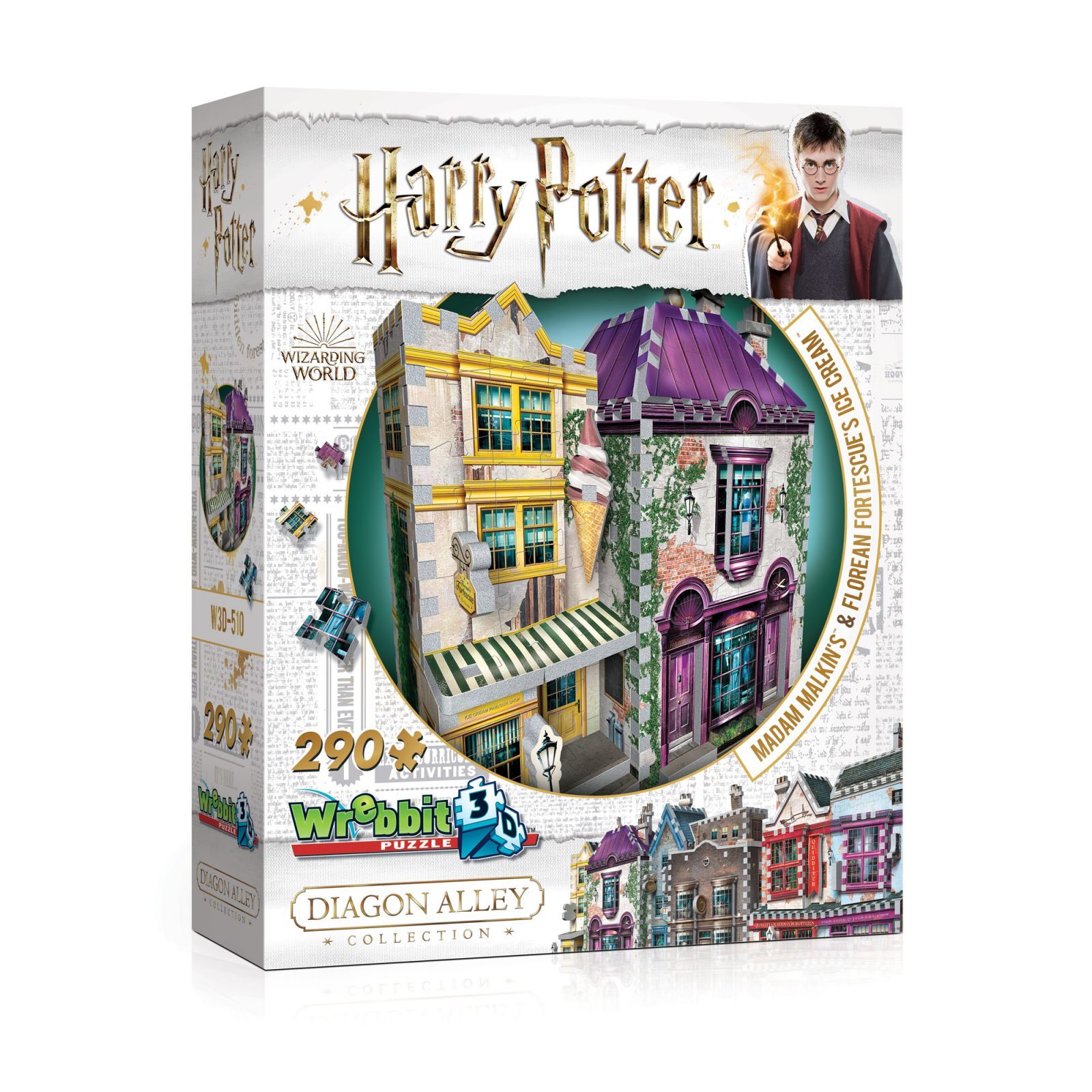 ADC Blackfire Harry Potter Madam Malkin's and Florean Fortescue - Slug and Jiggers - Wrebbit 3D puzzle