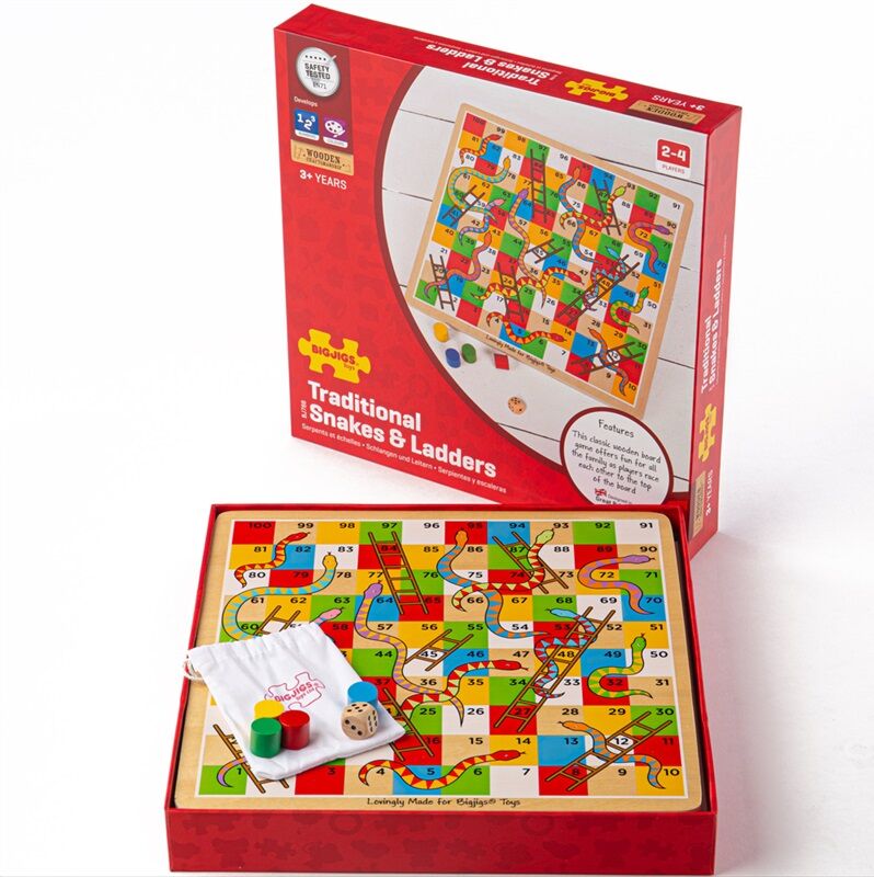 Bigjigs Toys Žebříky a hadi 2 (barevné čtverečky)