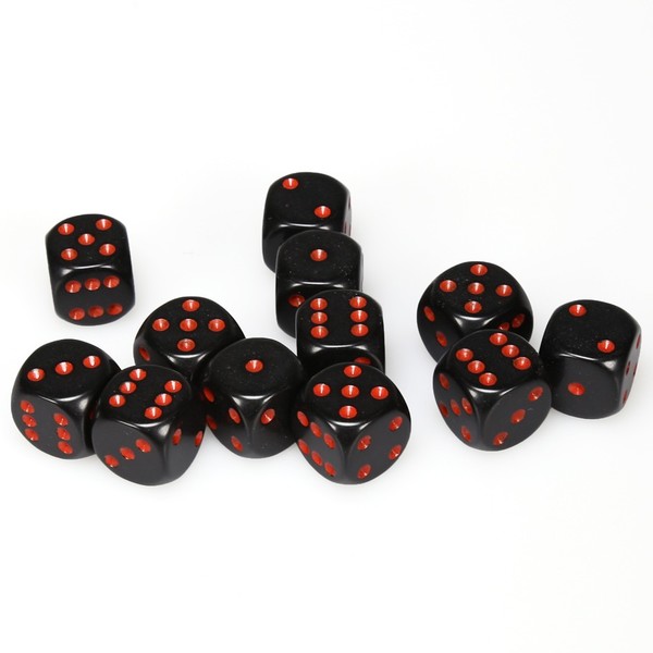 Chessex Hrací kostka 12 mm Barva: černá / červená (malá)