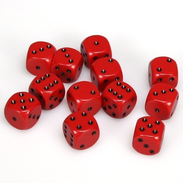 Chessex Hrací kostka 12 mm Barva: červená / černá (malá)