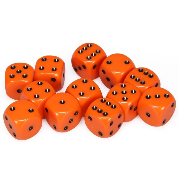 Chessex Hrací kostka 16 mm Barva: oranžová / černá (velká)