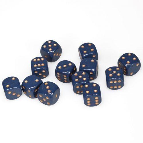 Chessex Hrací kostka 16 mm Barva: tmavě modrá / zlatá (velká)