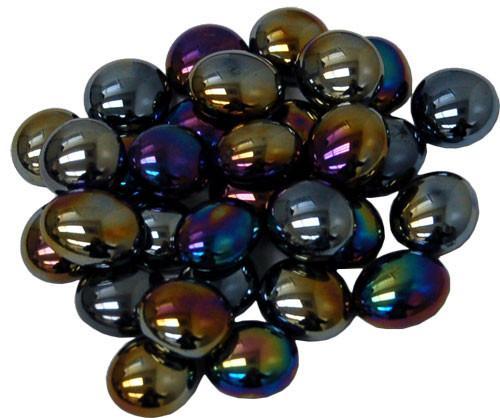 Chessex Skleněné žetony - Gaming Glass Stones (různé barvy) Barva: Iridized Opal Black