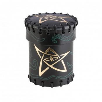 Q-Workshop Call of Cthulhu Black & Green-Golden Leather Dice Cup