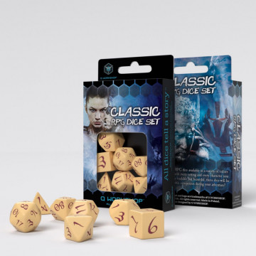 Q-Workshop Classic RPG Dice Set (7 dice) béžová/vínová