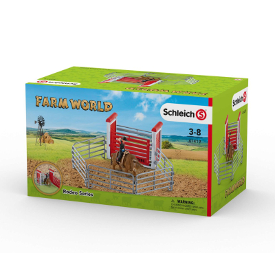Schleich - Kovboj na býku v ohradě