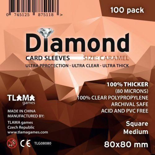 TLAMA games Obaly na karty Diamond Caramel: Square Medium (80x80 mm) (80 mikronů