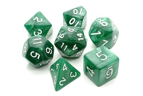TLAMA games Sada 7 perleťových kostek pro RPG (9 barev) Barva: Zelená (D4
