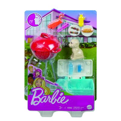 Barbie mini herní set s mazlíčkem - grilování GRG76