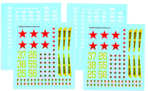 Gale Force Nine World War III Team Yankee: Soviet Decal Set (WWIII x4 Sheets)
