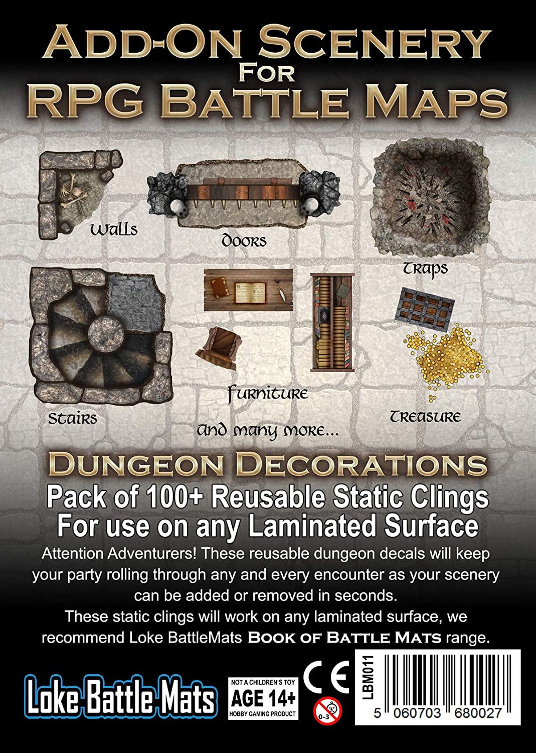 Loke Battle Mats Add-On Scenery for RPG Maps - Dungeon Decorations