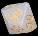 TLAMA games Hrací kostka d% perleťová Barva: Bílá