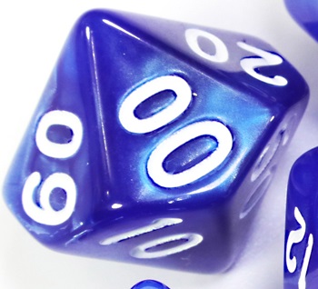 TLAMA games Hrací kostka d% perleťová Barva: Modrá