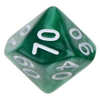 TLAMA games Hrací kostka d% perleťová Barva: Zelená