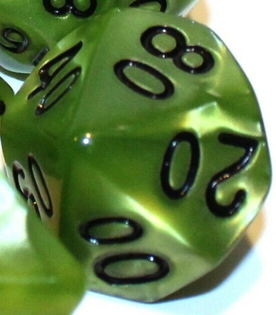 TLAMA games Hrací kostka d% perleťová Barva: zelená / černá