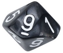 TLAMA games Hrací kostka desetistěnná perleťová Varianta: Černá d10